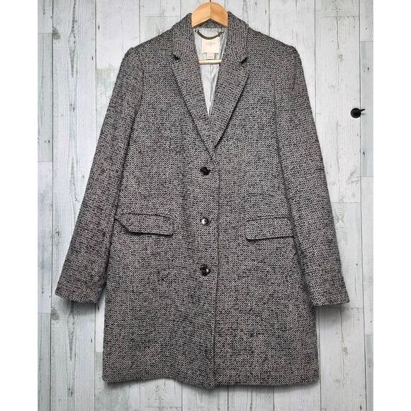 J. Crew Wool Blend Tweed Topcoat Sz 8 - Picture 3 of 8